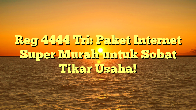 Reg 4444 Tri: Paket Internet Super Murah untuk Sobat Tikar Usaha!